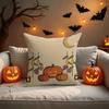 Moonlit Pumpkin Gift Cushion Cover Halloween Rustic Throw Pillow Covers Cute Ghost Pumpkin Maple Leaf Cushion Covers