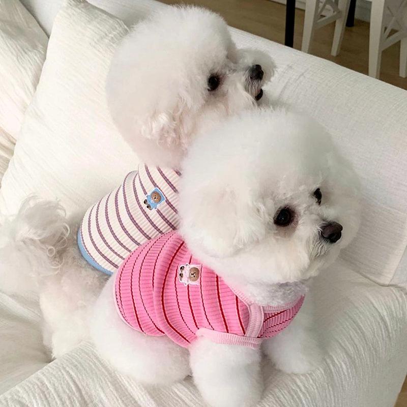 Striped Pet Vest Thin Teddy Bears Pomeranian Yorkshire Small Dog Cats Dogs Clothes Puppy Clothes Dog Cooling Vest