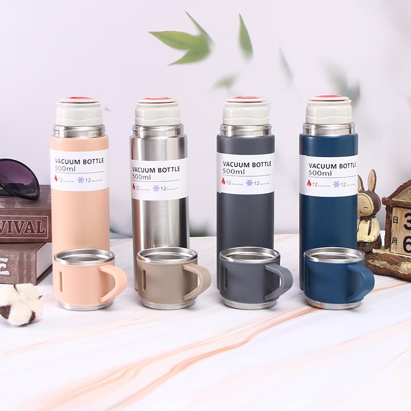 New stainless steel thermal insulation water cup business office straight cup handle cup lid gift water cup