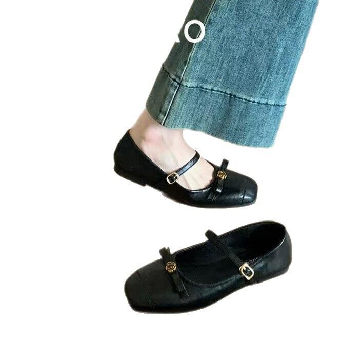 Flat-bottomed small fragrant Mary Jane shoes spring new with skirts French gentle evening single shoes