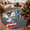 Sonic Pattern Round Rug, Indoor/Outdoor Mat, for Picnic, Gameroom, Bedroom, Office, Living Room, Home Decor Carpet, Birthday Gift