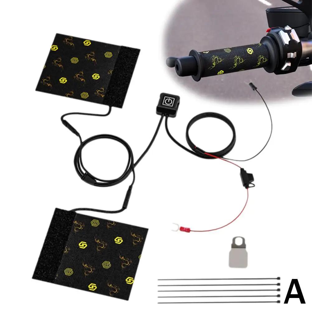 12V Motorcycles Heated Handles Grips Snowmobile ATV Handlebar Heater Warmer Kit For Snowmobile Heated Steering Wheel Univer S0U3
