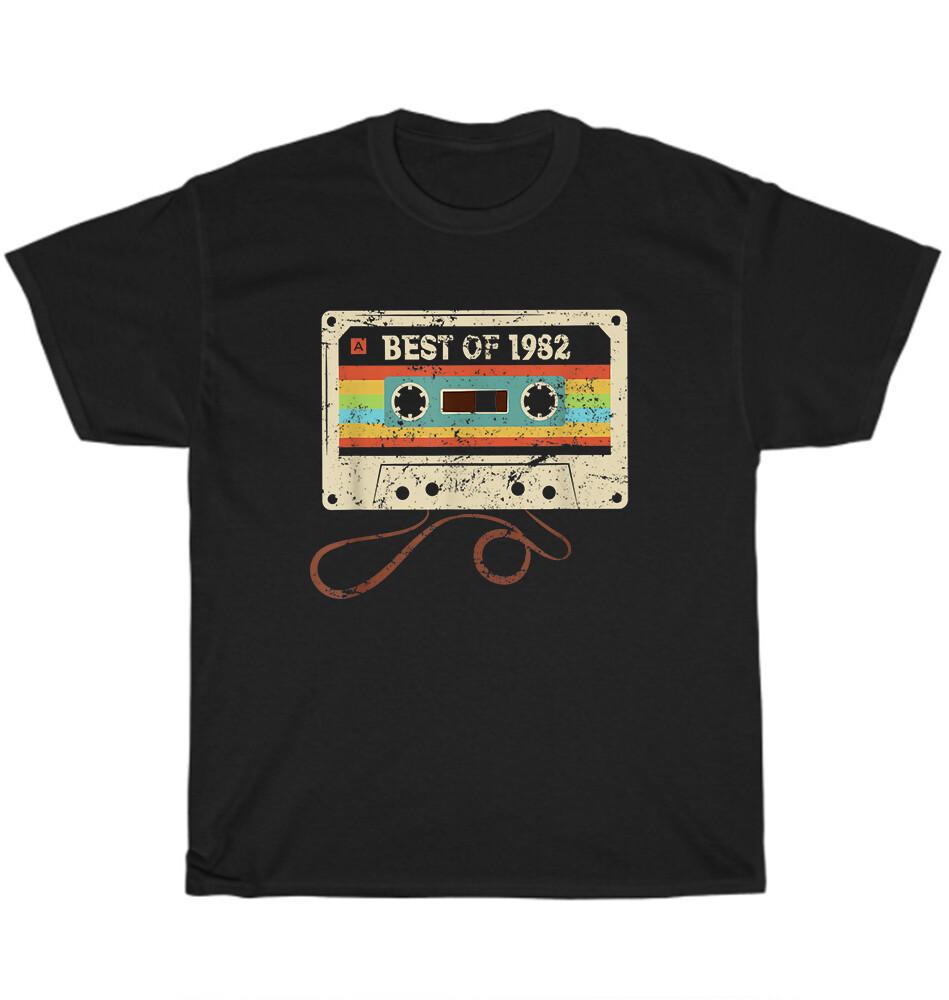 

Vintage Retro Best of 1982 Cassette Tape 42 Year Old 42th Birthday T-Shirt Gift 2XL