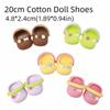 1 Pair Round Toe Silicone Mini Slippers Simulation Cotton Doll Slippers  Kids Gift