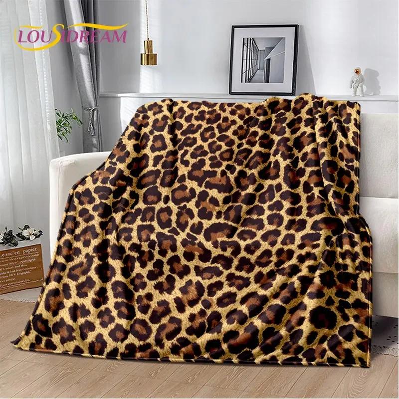 3D Wild Leopard Pattern Series Soft Plush Blanket, Flannel Blanket Blanket for Living Room Bedroom Bed Sofa Picnic Children