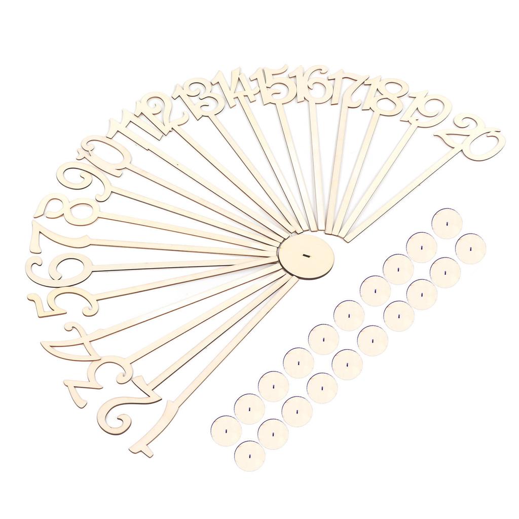 Dřevěná čísla stolů 1 až 20 Retro styl DIY výroba Opakovaně použitelná Snadné čištění Topolová čísla stolů