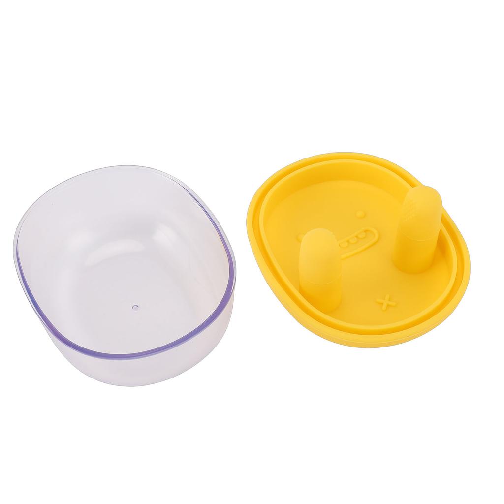 2 in 1 No Mess Snack Container   Proof Food Storage Snack Box with Finger Lid Keep Hands Clean Yellow