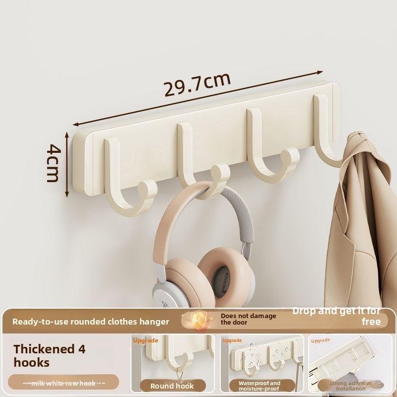 No-Drill Adhesive Wall-Mounted Bathroom Coat Hook with No-Trace Design