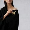 1Pcs Gold Color Retro Metal Embossed Butterfly Women'S Brooch Ocean Style Lobster Decoration Pins Party Wedding Jewelry