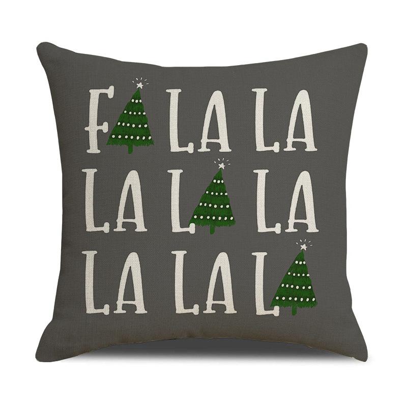 Simple and Versatile Christmas Decorative Pillow Letter Print Pillow Gray Set Sofa Pillow Cover