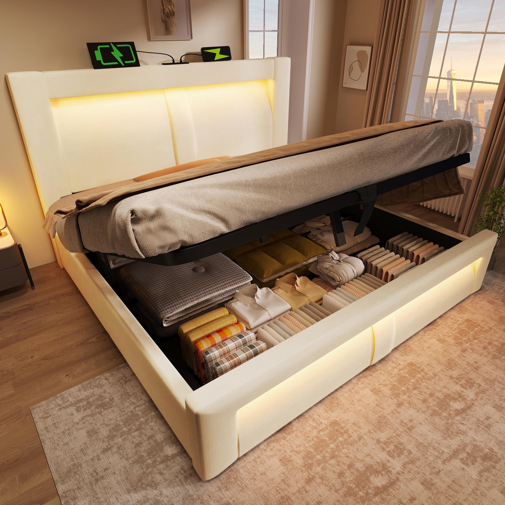 Double Bed 180x200 cm with Storage