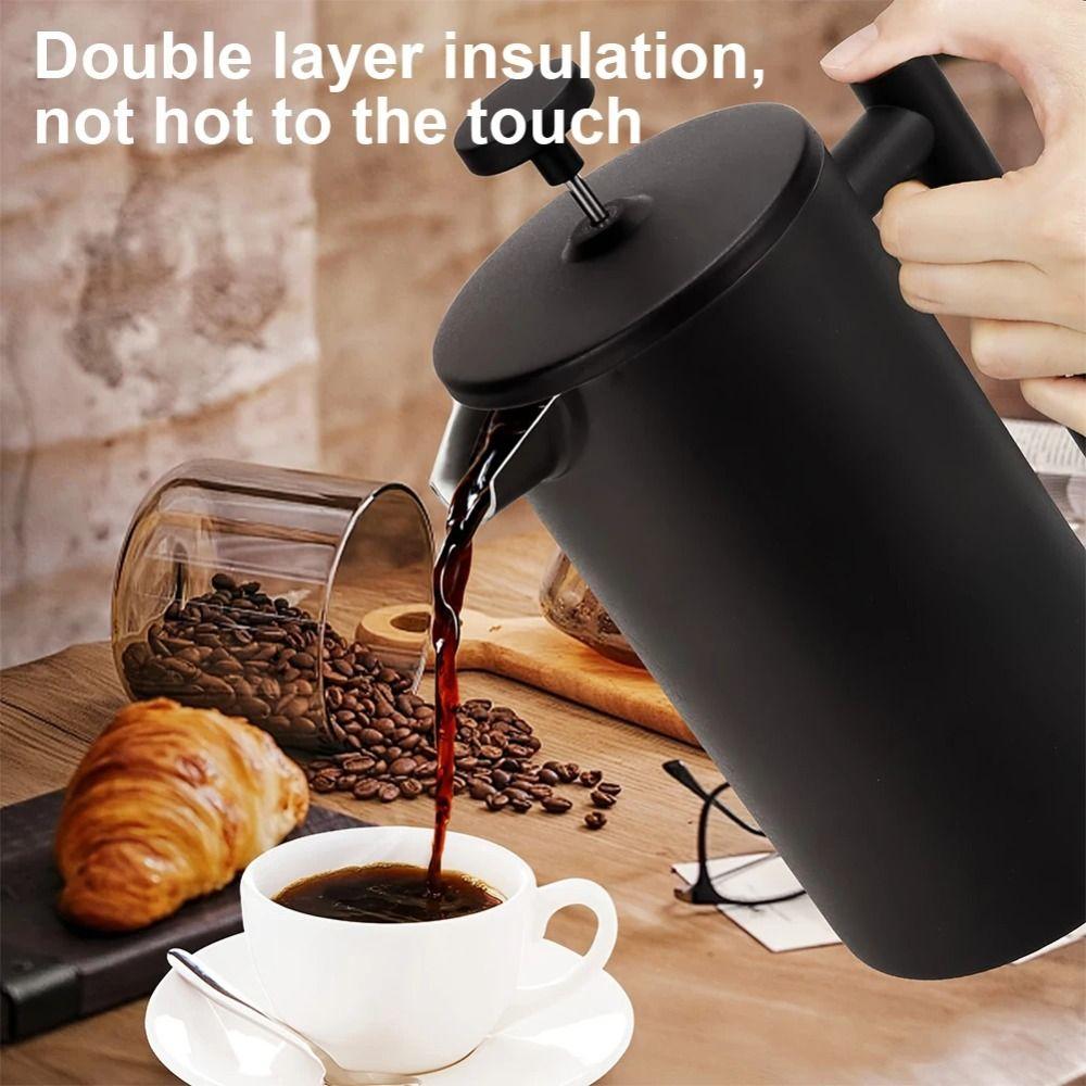 Filtration System Insulated Coffee Pot Double Wall Stainless Steel Coffee Brewer  Espresso Coffee