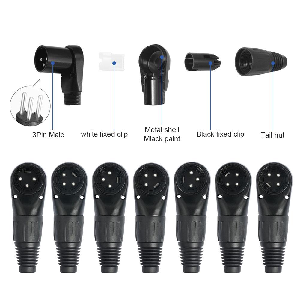 3Pin Male Female Micphone Plug Audio Cable Connector Right Angle 90 Degree Audio Wire Connector for Speaker System Radio Station