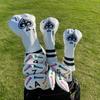 Set mit 3 Golfschlägerhauben 1 UT Beliebtes Pik Driver Fairwayholz Utility Nummeriert Premium-Leder (Inklusive Cover) - A-Stil Hülle, Hülle,