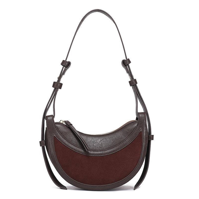 Torebka crossbody dla kobiet, Niszowa matowa torebka na ramię z krowiej skóry, Luksusowa i elegancka torebka pod pachę