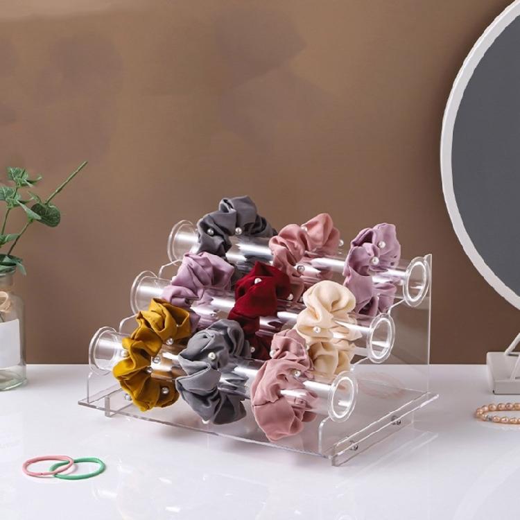 Transparent 3 Levels Acrylic Bracelet and Watch Stand Stylish Timepieces Display Rack Jewelry Organization Supplies