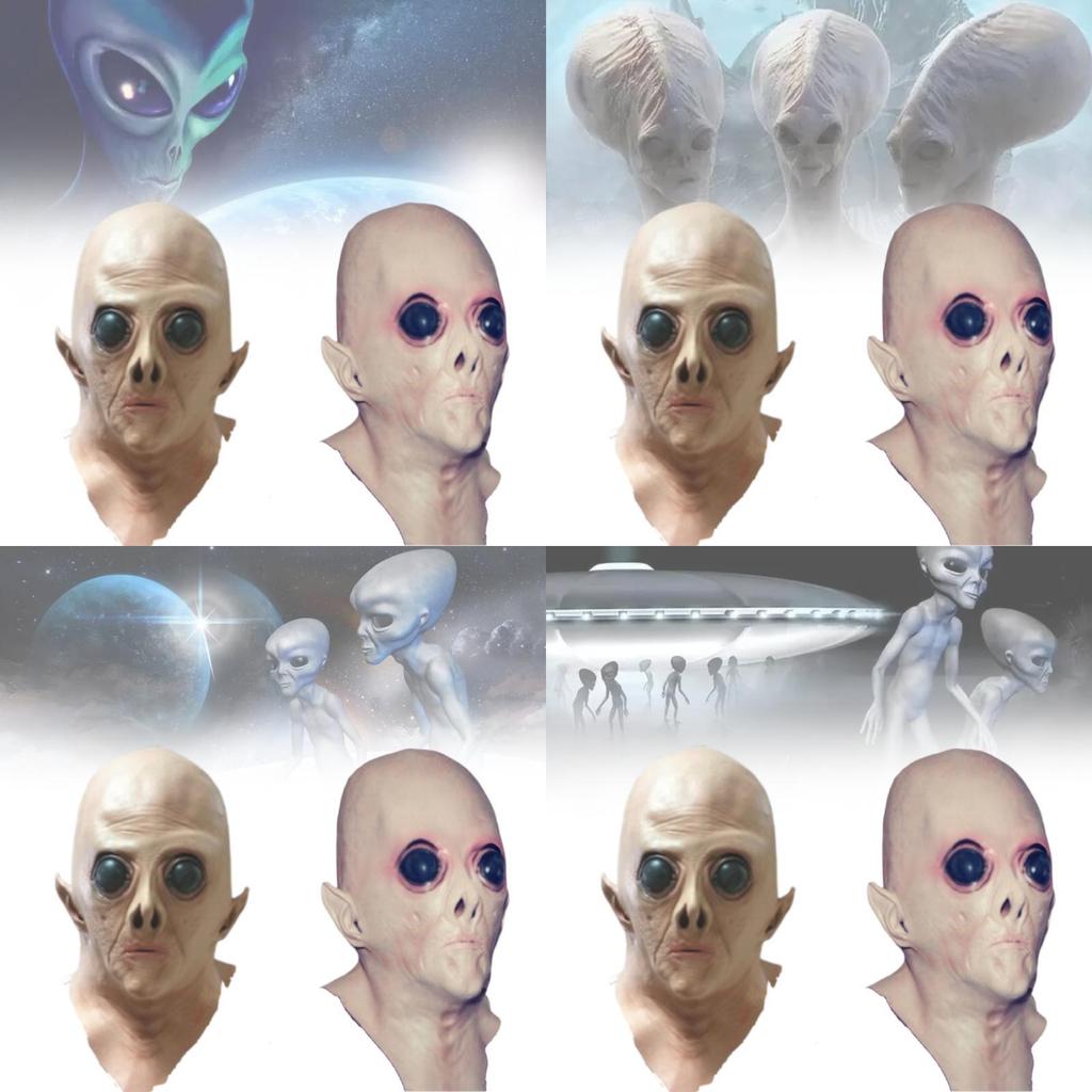 Buitenaards Hoofdmasker Voor Halloween Sci-fi Film Themafeest Met Uniek Handgemaakt Ontwerp
