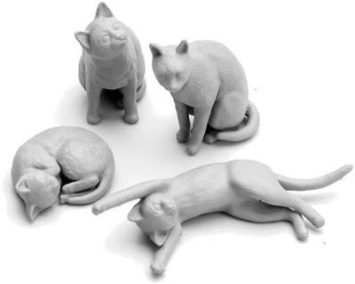 Sol Model 1/24 Slumbering Cat Set (4 Figures) Resin Kit MM470 Molded Color