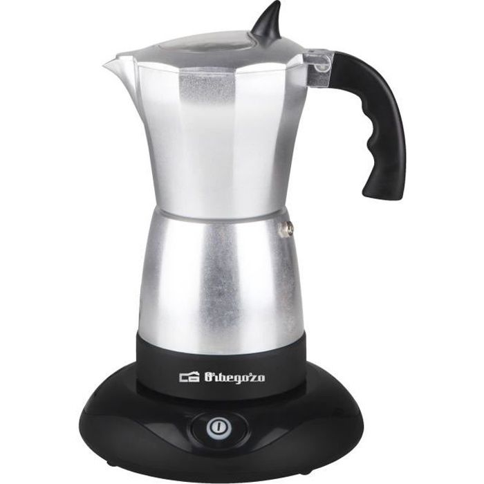 Cafetière Moka Électrique ORBEGOZO KFE 660 - 3 Tasses - Café En Grains - Noir, Acier Inoxydable
