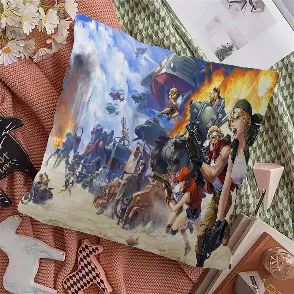 Retro Game Metal Slug Pillow Gift Home Office Decoration Pillow Bedroom Sofa Car Cushion CoverPillow Case