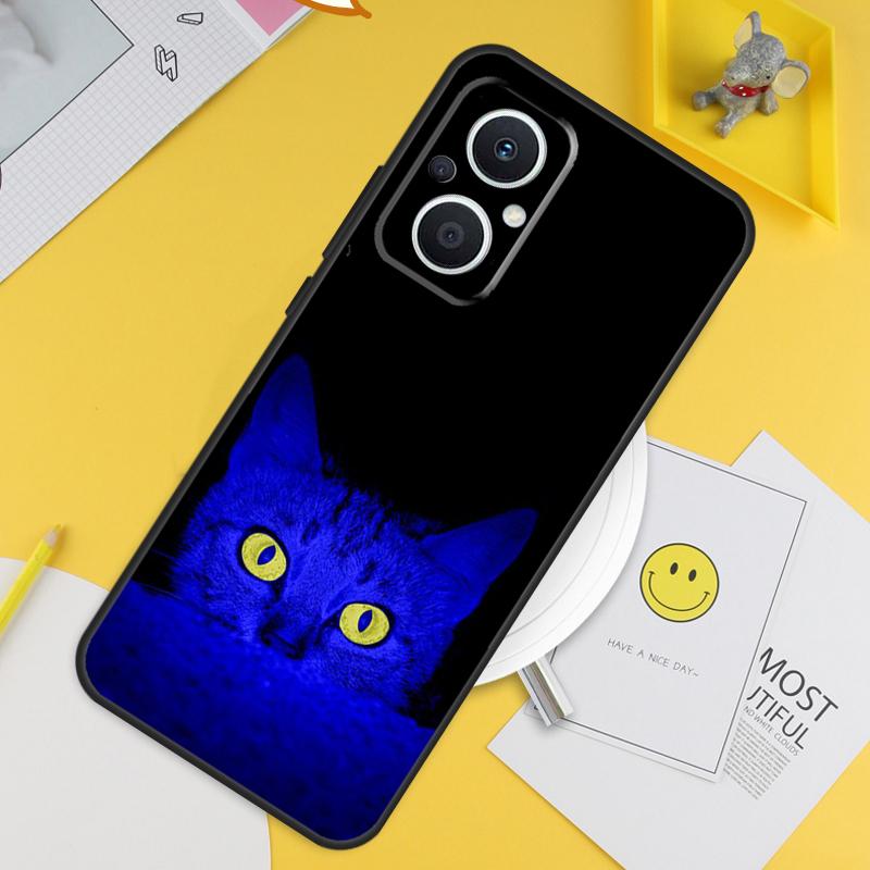 Cat Staring Eye For OPPO Reno 12F 14F 13F 11F 10 11 12 13 14 Pro 7 8 Lite 8T OPPO Find X6 X5 X8 X9 Pro Case