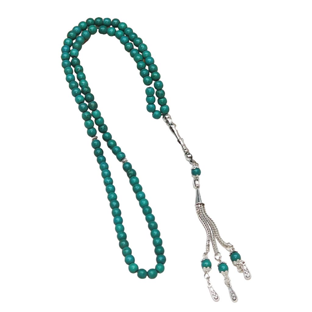 Handmade Muslim Prayer Beads Chain Imitation Turquoise Cultural Accessory For Daily Worship And Fashion Jewelry