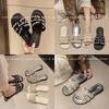 Soft-bottomed Pearl Xiaoxiangfeng Sandals Are Versatile 2025 Summer New Beach Season Thick-bottomed Slippers for Women's High-end Wear