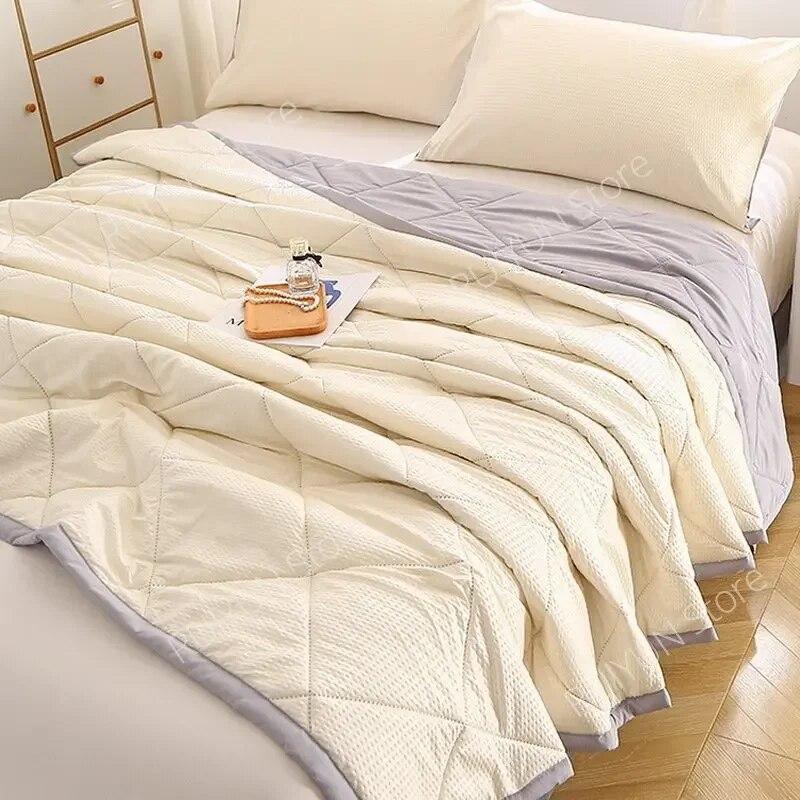 

Новое лоскутное летнее одеяло, охлаждающее одеяло с кондиционером, тонкое одеяло, стираное хлопковое одеяло, стеганое охлаждающее пуховое одеяло 100x150cm