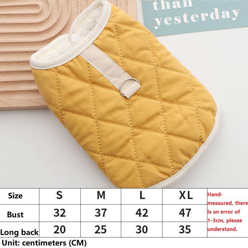 

Pet Clothing Coat for Dog Jackets for Small Dogs Puppy Winter Vest Dog Luxury Clothes Fleece XGMY04 S-(32x20CM) жёлтый