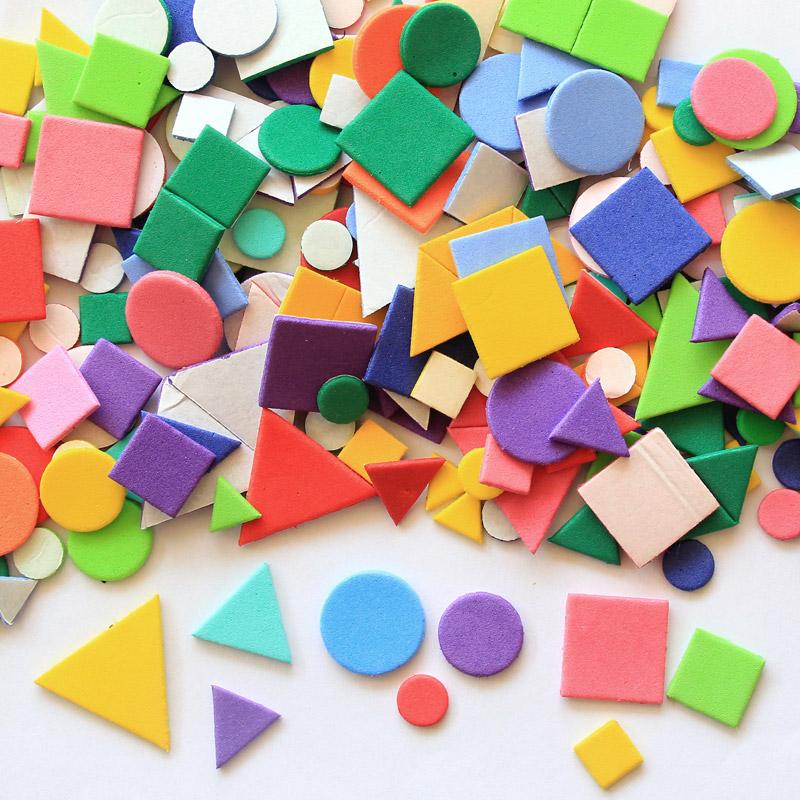 Children Geometry Foam Stickers Puzzle Self-Adhesive EVA Sticker Kids Education DIY Toys for Crafts Arts Making Gift TMZ