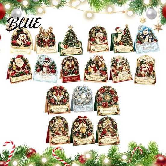 Faux Pearl Art Handmade Xmas Kit 3D Kit DIY Christmas Card Pop-Up Snowman Projects Santa
