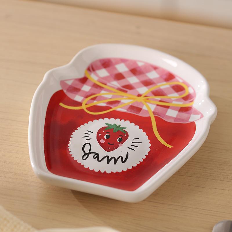Cute Bread Shaped Ceramic Plate Seasoning Serving Dish Spice Snack Plates Fruit Sushi Bowl Kitchen Tableware Accessories