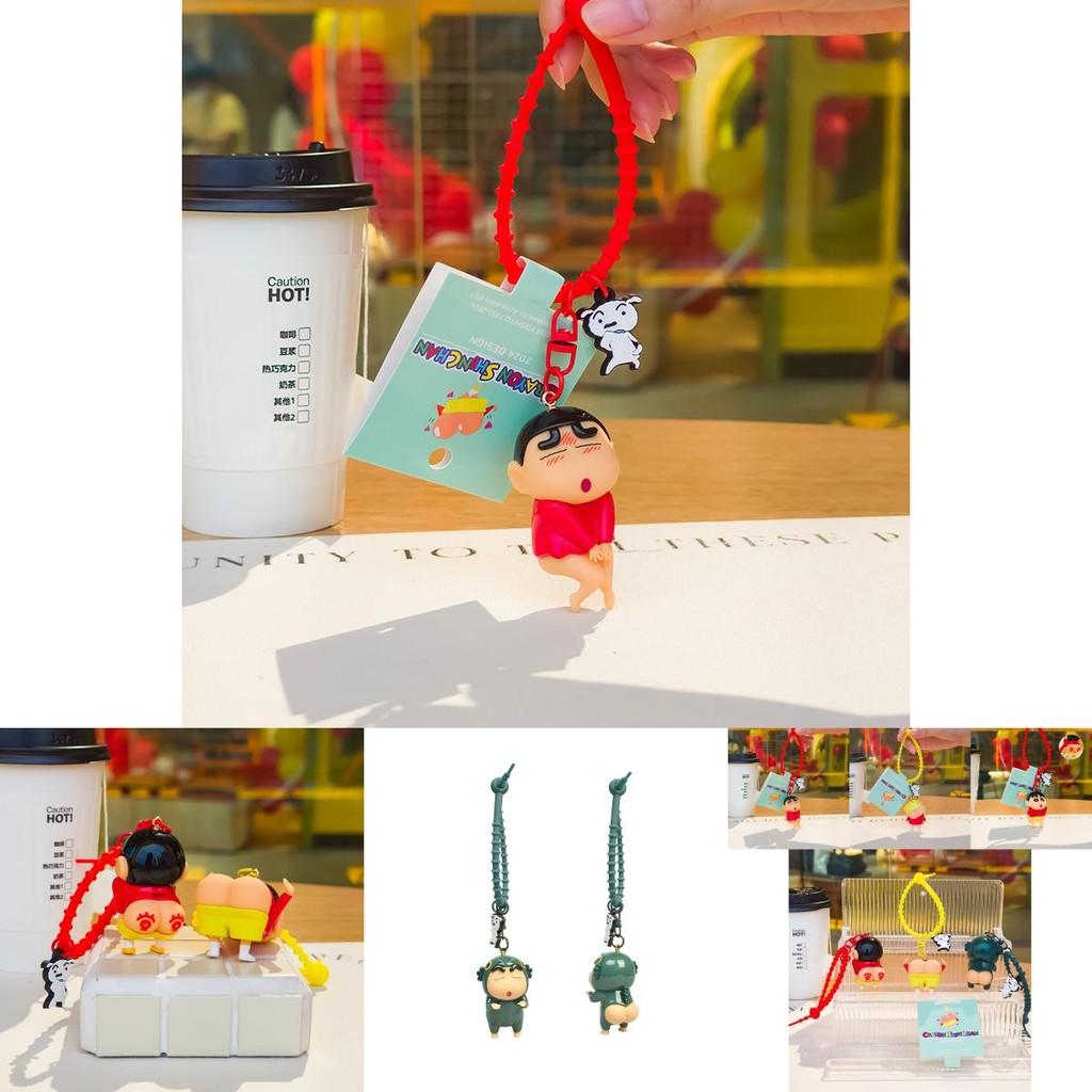 Charming Crayon Shin-chan Pvc Keyring With Colorful And Whimsical Poking Butt Designs