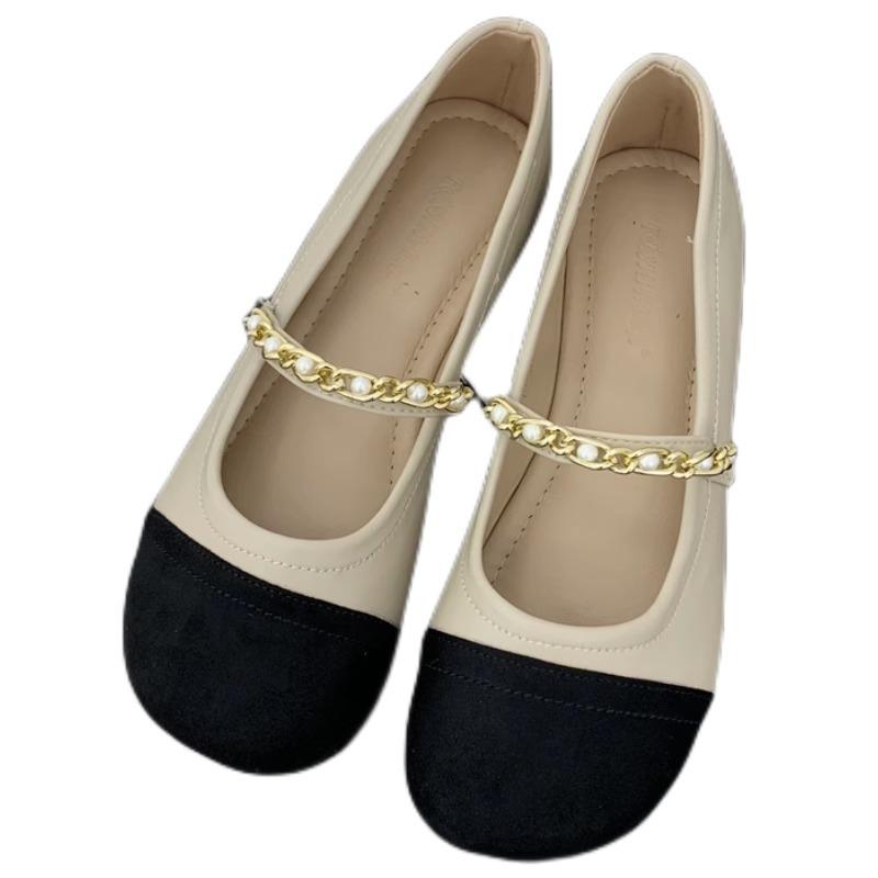 Flat Single Shoes Women's Spring and Autumn Doudou Shoes 2025 New Versatile Fairy Style French Gentle with Skirt Mary Jane Shoes