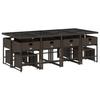VidaXL Ensemble à Manger de Jardin avec Coussins 13 pcs, Table et Chaises à Dossier Rabattable, Meubles d'Extérieur Patio 3211341