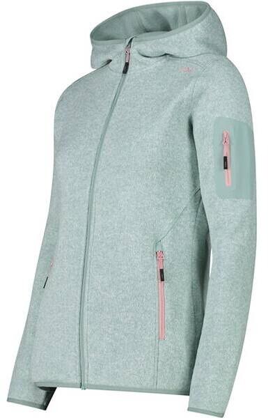 Куртка CMP Woman Fleece Jacket Fix Hood (3H19826) Knit/Tech Melange Hoody (3H19826) jade/bianco