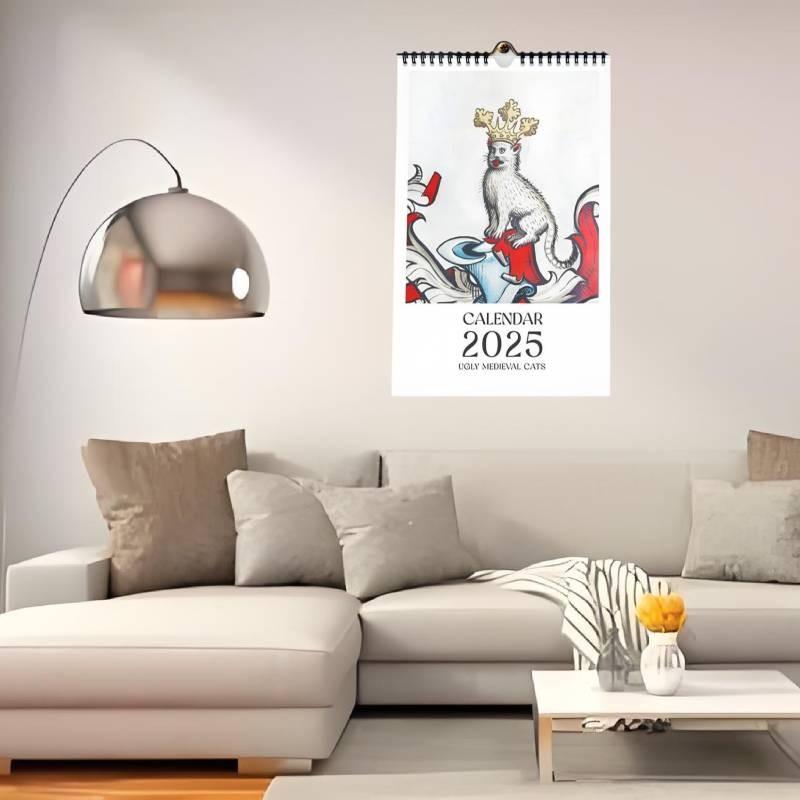 Medieval 2025 Ugly Cats Calendar Calendary Ornament Christmas Garnish Pendant