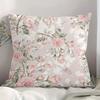 1Pc Pink Rose Floral Pillow Cover, Polyester 2D Double Sided Print Cushion Case, Romantic Watercolor Flower Throw Pillowcase, Sw