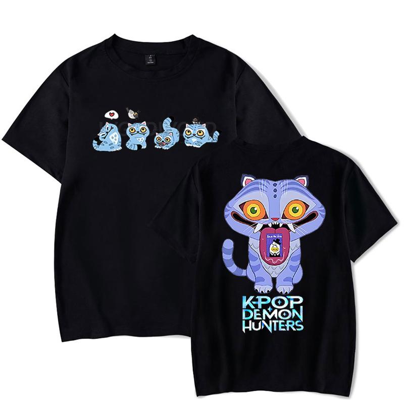 Derpy Tiger Kpop Demon Hunters Shirt for Women Summer Tops Anime K-Pop Demon Hunters T-shirt Harajuku O-neck Casual Shirt Gift