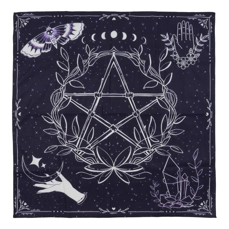 Tarots Tablecloth Rune Divinations Table Cover Astrology Oracles Board Game Mat Square Shape Pendulum Altar Table Cloth