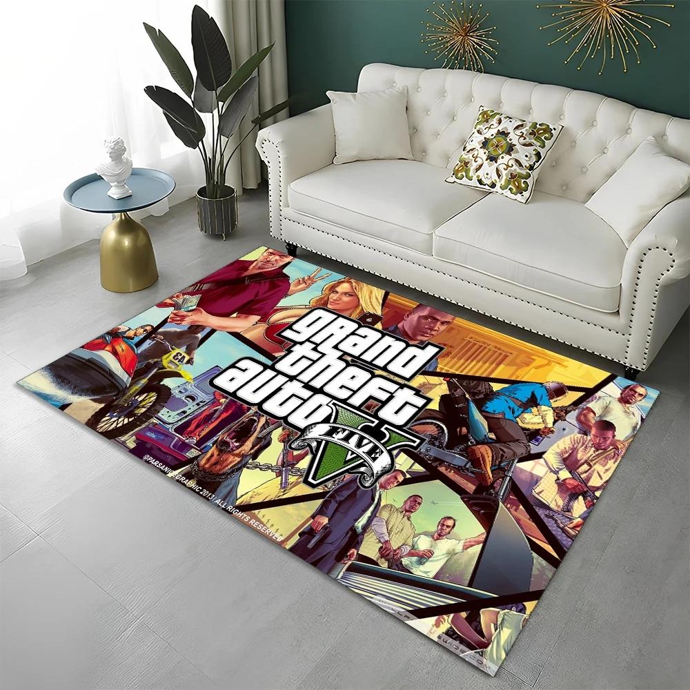 GTA Grand Theft Auto Spiele Gamer Teppich Teppich für Zuhause Wohnzimmer Schlafzimmer Sofa Fußmatte Dekor Kinderbereich Teppich Rutschfeste Bodenmatte