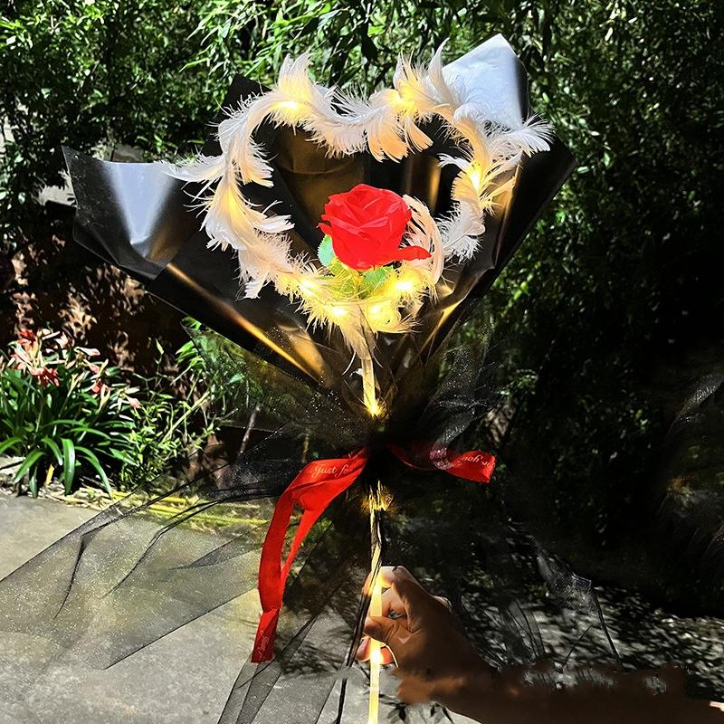 Flower Decoration DIY Kit Valentine's Gift LED Bouquet Flashing LED Handheld Flower Light For Unique Gift Idea Wedding Decor