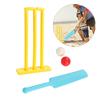 Set da Cricket per Bambini Mazza da Cricket in Plastica con 2 Palline e Stumps Gioco Sportivo per il Cortile Gioco da Tavolo Interattivo Facile da Giocare