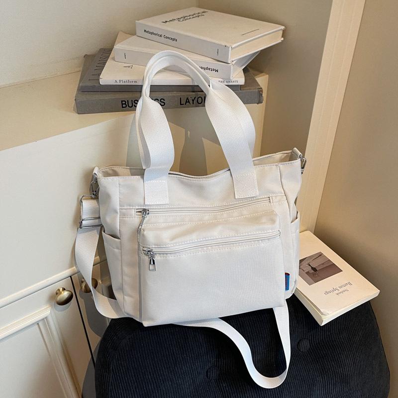 Women's Large Capacity Waterproof Nylon Handbag - Multi-layer, Fashionable Lightweight Tote for Middle-aged Moms