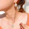 Copper Inlaid Zircon Earrings Necklace Two-Piece Set Exotic Style Women'S Elegant Pendant Earrings Jewelry Set Chain