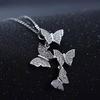 Butterfly Pendant Necklace Women Rhinestone Butterflies Necklace Elegant Clavicle Chain Birthday Anniversary Gift for Her