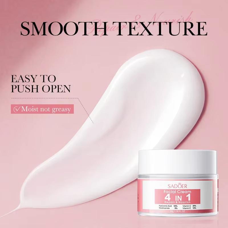 Originale 4 in 1 antirughe anti-invecchiamento crema viso alla vitamina C idratante schiarente acido ialuronico restringe i pori cura della pelle del viso