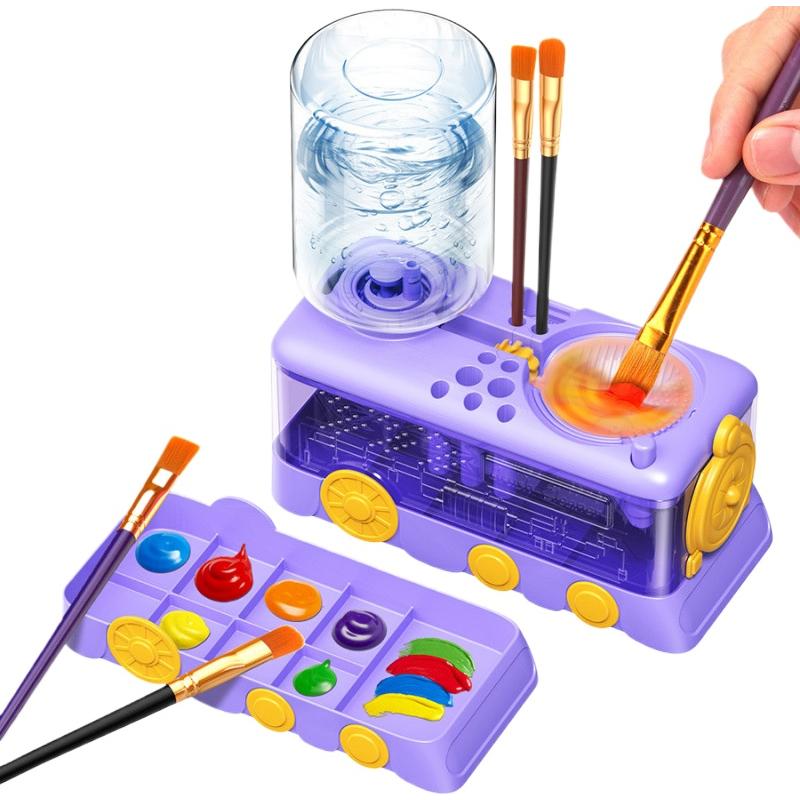 One-touch Automatic Cleaning Pen Brush Washer Large-capacity Improving Painting Efficiency Washer 360° Rotating Cleaning Washer