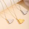 High Quality Titanium Steel Heart Books Pendant Couple Lovers Choker Women Men