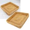 Rattan Tray Tabletop Organization Hand Woven Snack Storage Basket Multifunctional Serving Tray M